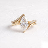 2.5 CT Marquise Lab Grown Diamond Bridal Set – Wrap Pavé