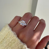 2.0 CT Cushion Lab Grown Diamond Pave Style Engagement Ring
