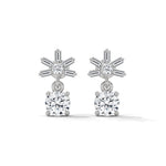 1 TCW Round & Baguette Cut Moissanite Huggies Earrings