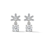 1 TCW Round & Baguette Cut Moissanite Huggies Earrings