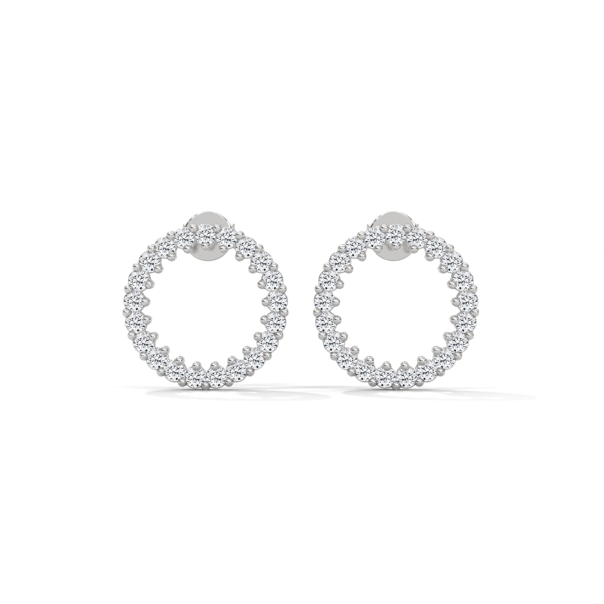 1.2 TCW Round Cut Moissanite Huggies Earrings