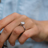 2.10 CT Rose Round Solitaire Moissanite Engagement Ring 6