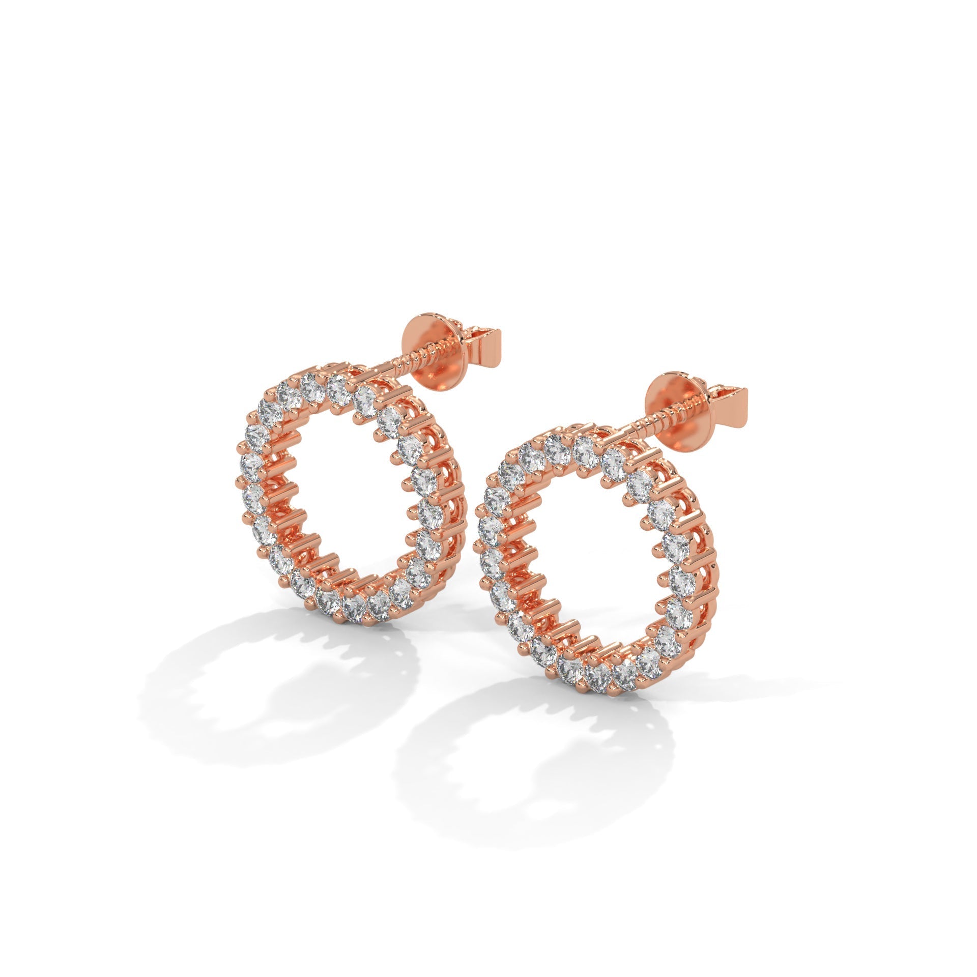 1.2 TCW Round Cut Moissanite Huggies Earrings