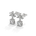 1 TCW Round & Baguette Cut Moissanite Huggies Earrings