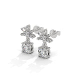 1 TCW Round & Baguette Cut Moissanite Huggies Earrings