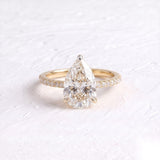 2.5 CT Pear Lab Grown Diamond Engagement Ring – Hidden Halo Pave