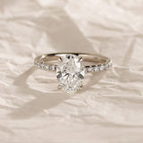 2.0 CT Oval Lab Grown Diamond Pave Style Engagement Ring