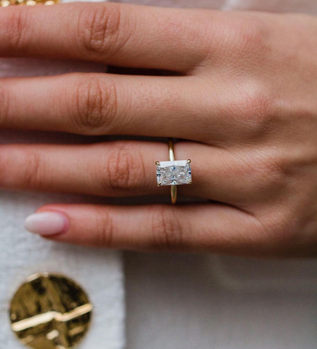 3.0 CT Radiant Solitaire Moissanite Engagement Ring 1