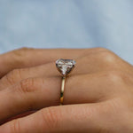3.15 CT Cushion Three Stone Moissanite Engagement Ring 5