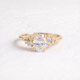1 CT Cluster Oval Lab Grown Diamond Engagement Ring