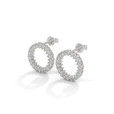 1.2 TCW Round Cut Moissanite Huggies Earrings