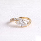 1.1 CT Marquise Lab Grown Diamond Engagement Ring – Curved Pavé