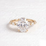 3 CT Pave Oval Lab Grown Diamond Engagement Ring