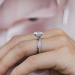2.10 CT Oval Solitaire Hidden Halo Moissanite Engagement Ring 5