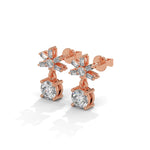 1 TCW Round & Baguette Cut Moissanite Huggies Earrings