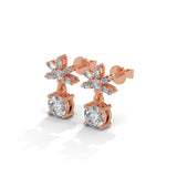 1 TCW Round & Baguette Cut Moissanite Huggies Earrings
