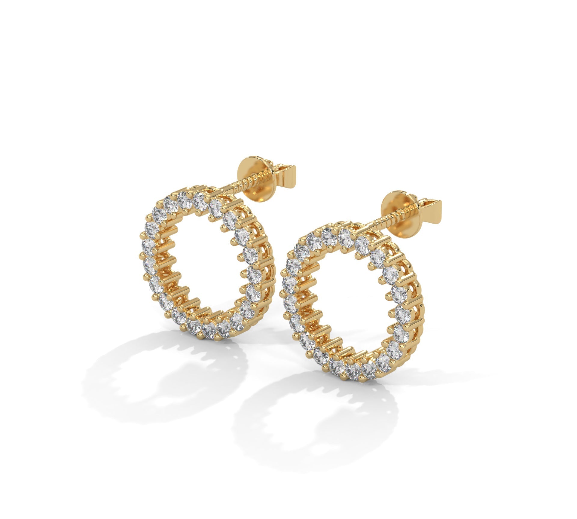 1.2 TCW Round Cut Moissanite Huggies Earrings