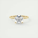 2 CT Round Hidden Halo CVD F/VS1 Diamond Engagement Ring 8
