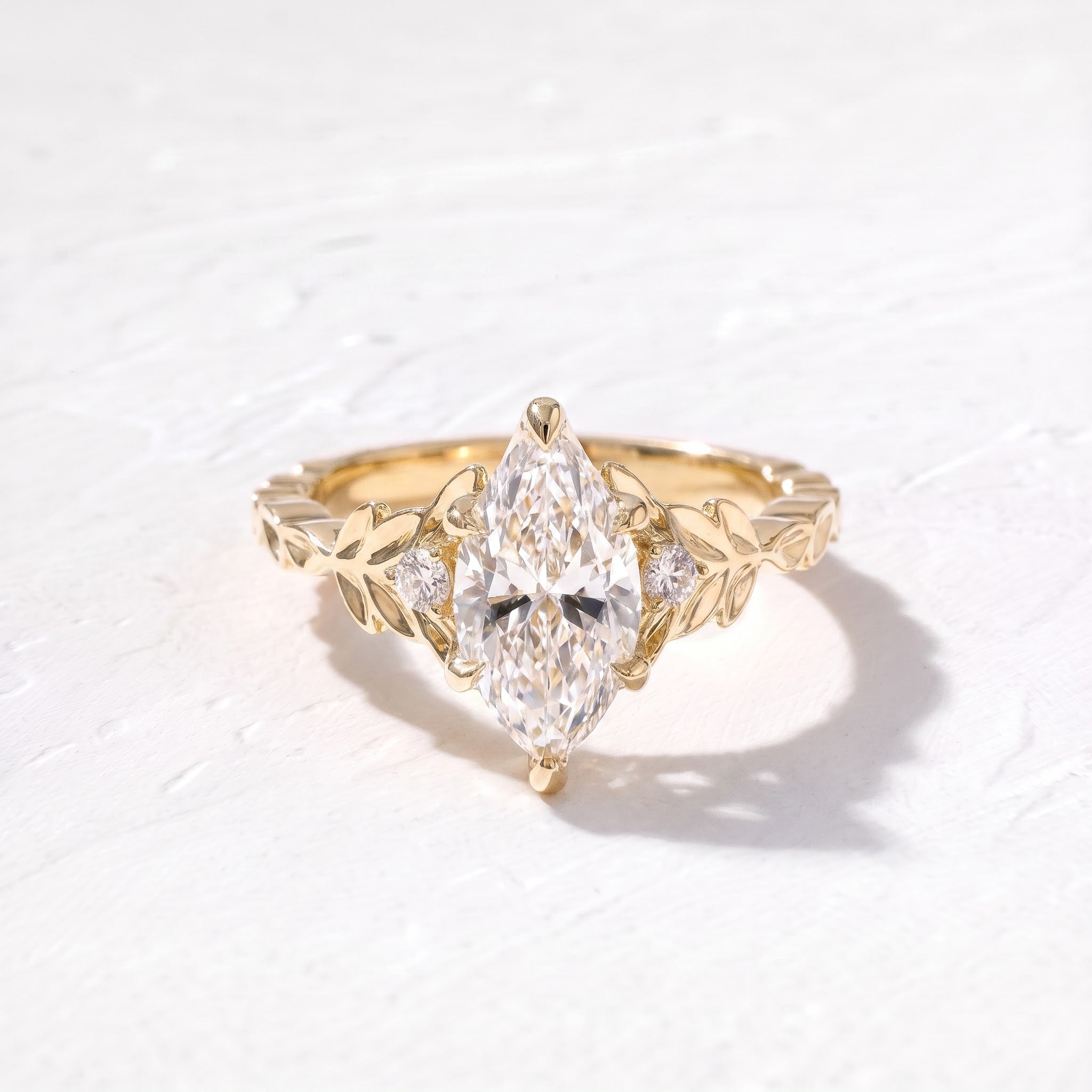 1.5 CT Nature Inspired Marquise Lab Grown Diamond Engagement Ring