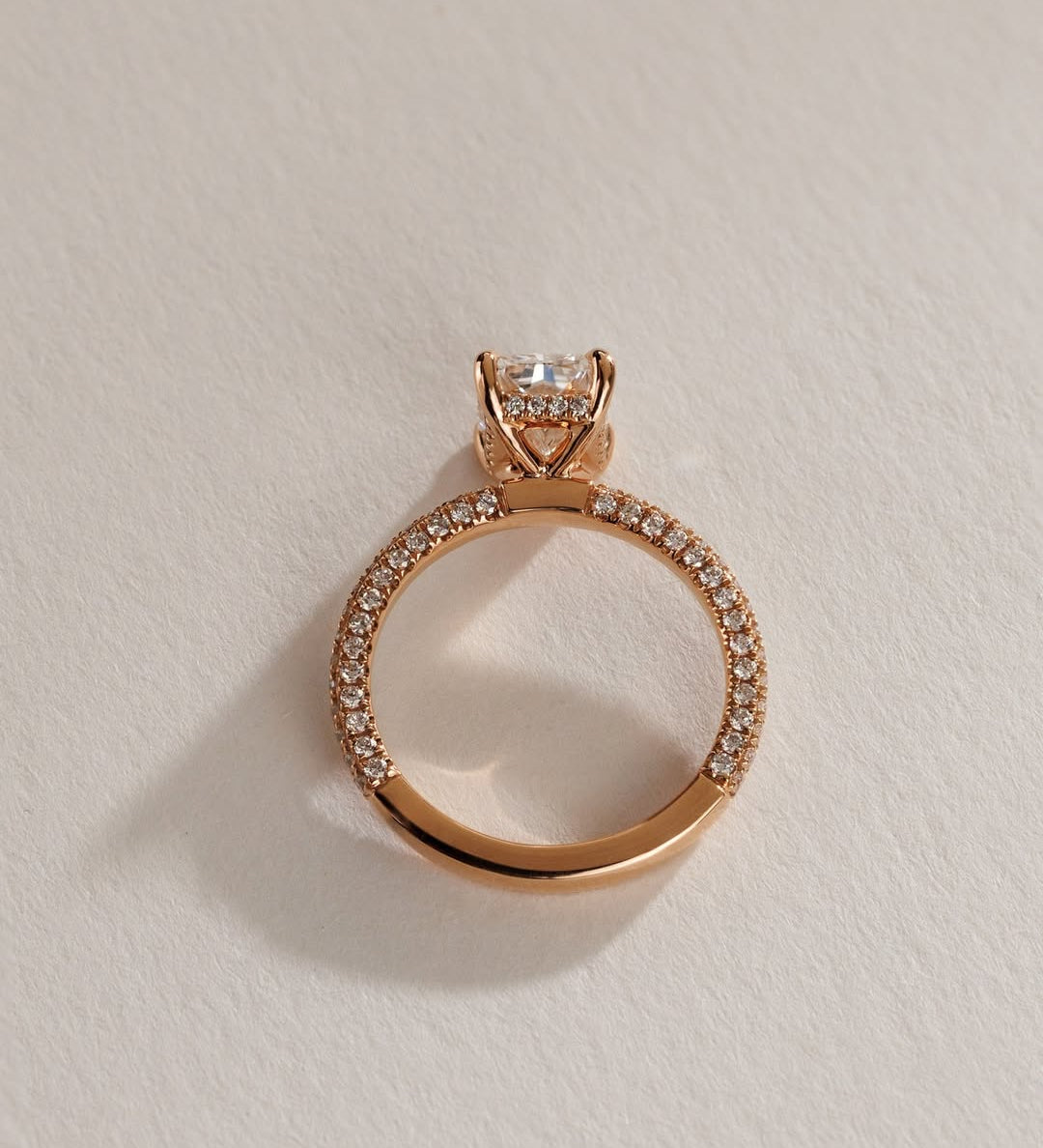 1.02 CT Radiant Lab Grown Diamond Pave Style Engagement Ring