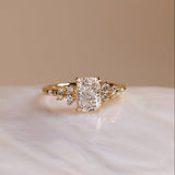 1.50 CT Elongated Cushion⁠ Lab Grown Diamond cluster Style Engagement Ring