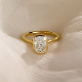1.5 CT Elongated Cushion⁠  Lab Grown Diamond Bezel Style Engagement Ring