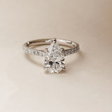 2.0 CT Pear Lab Grown Diamond Pave Style Engagement Ring
