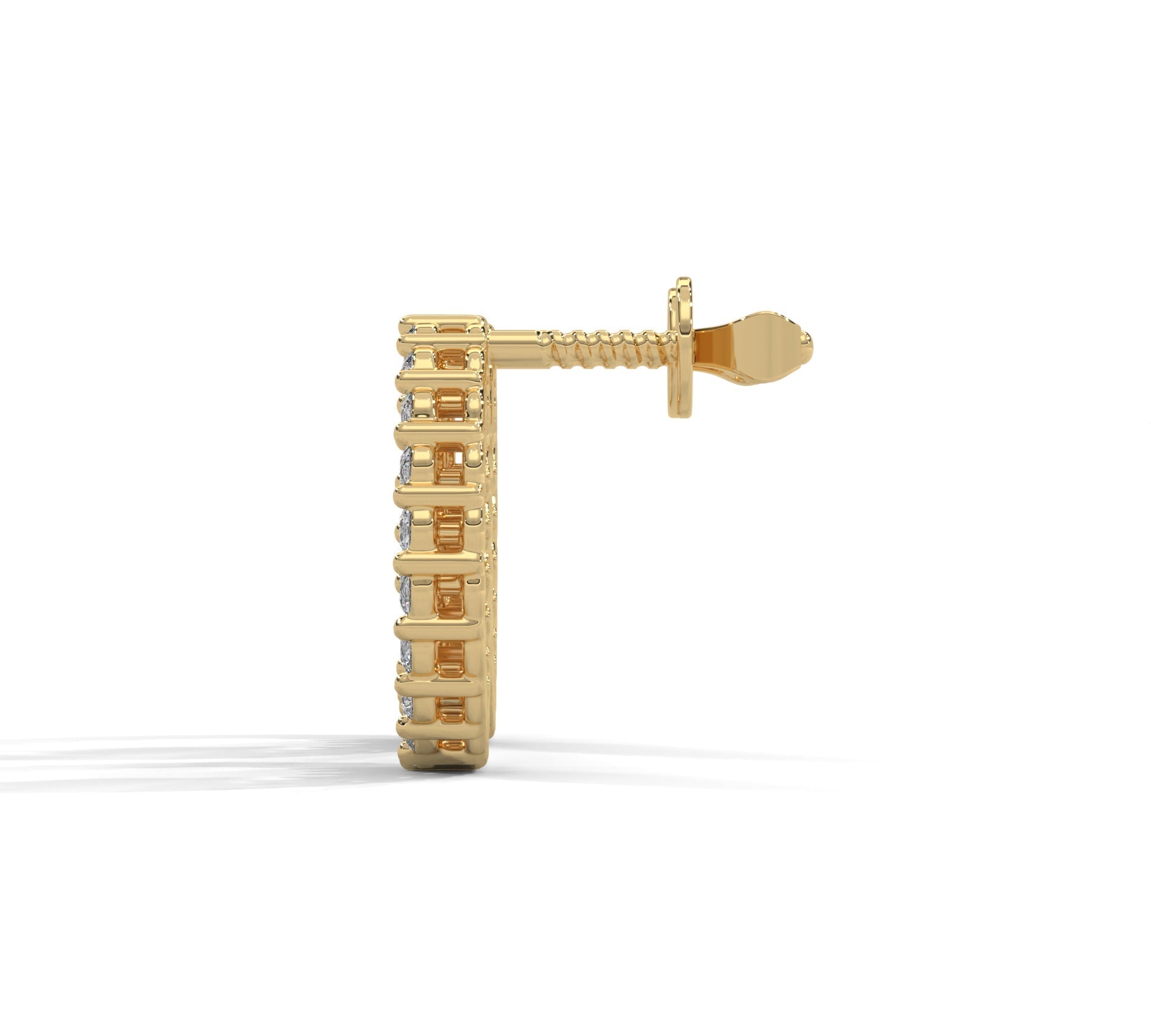 1.2 TCW Round Cut Moissanite Huggies Earrings