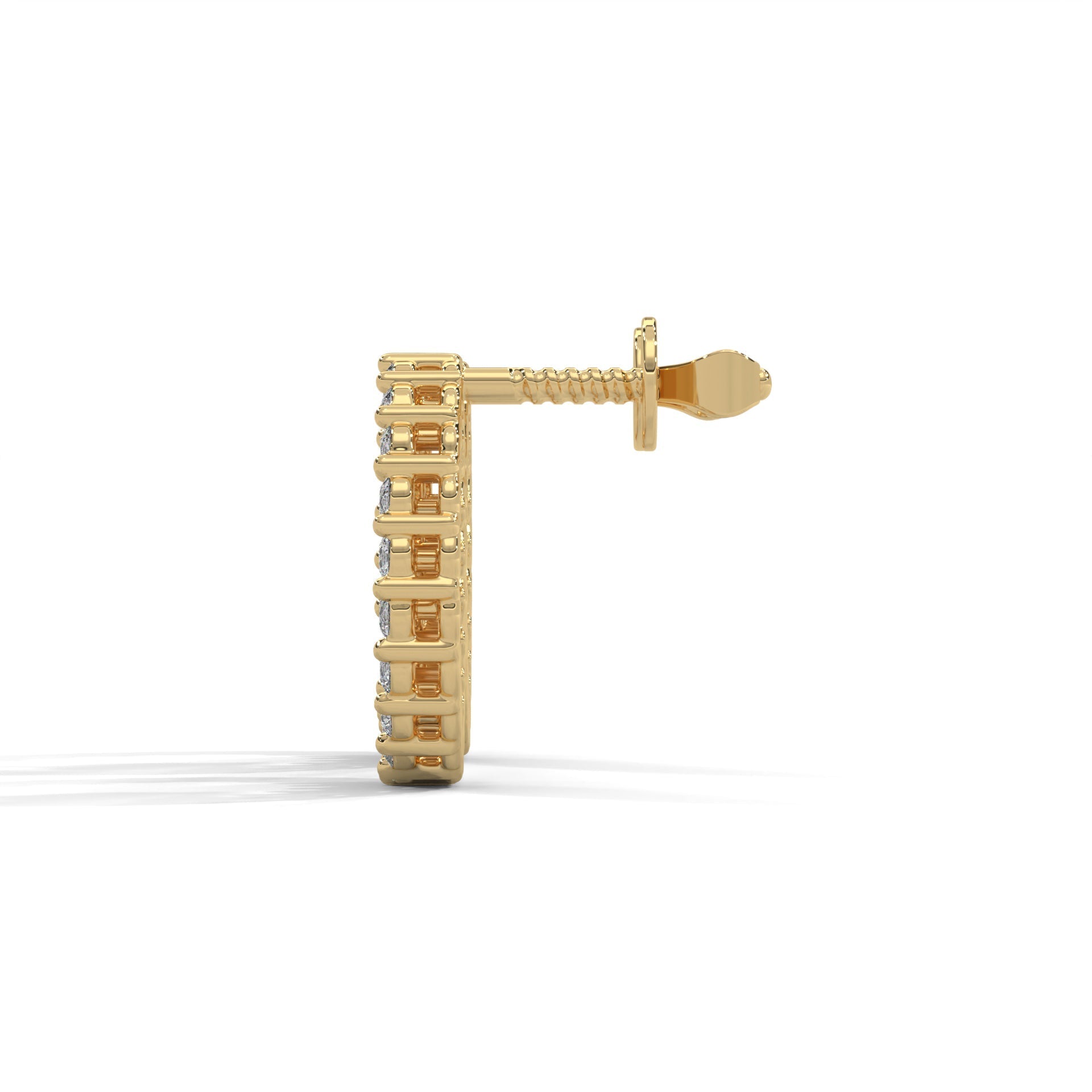 1.2 TCW Round Cut Moissanite Huggies Earrings