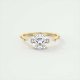 2 CT Cushion Three Stone CVD F/VS1 Diamond Engagement Ring 8