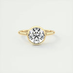 2 CT Round Bezel CVD F/VS1 Diamond Engagement Ring 7