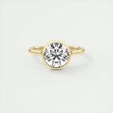 2 CT Round Bezel CVD F/VS1 Diamond Engagement Ring 7