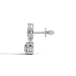 1 TCW Round & Baguette Cut Moissanite Huggies Earrings