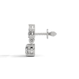 1 TCW Round & Baguette Cut Moissanite Huggies Earrings