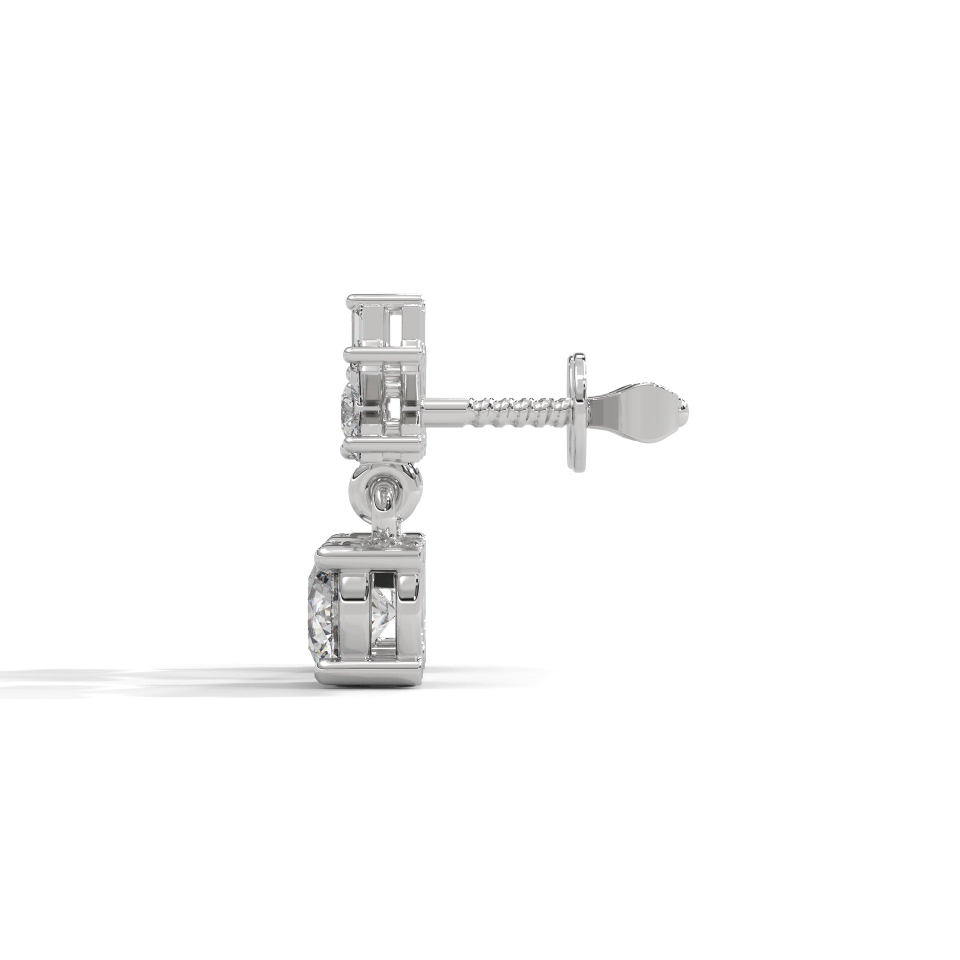 1 TCW Round & Baguette Cut Moissanite Huggies Earrings