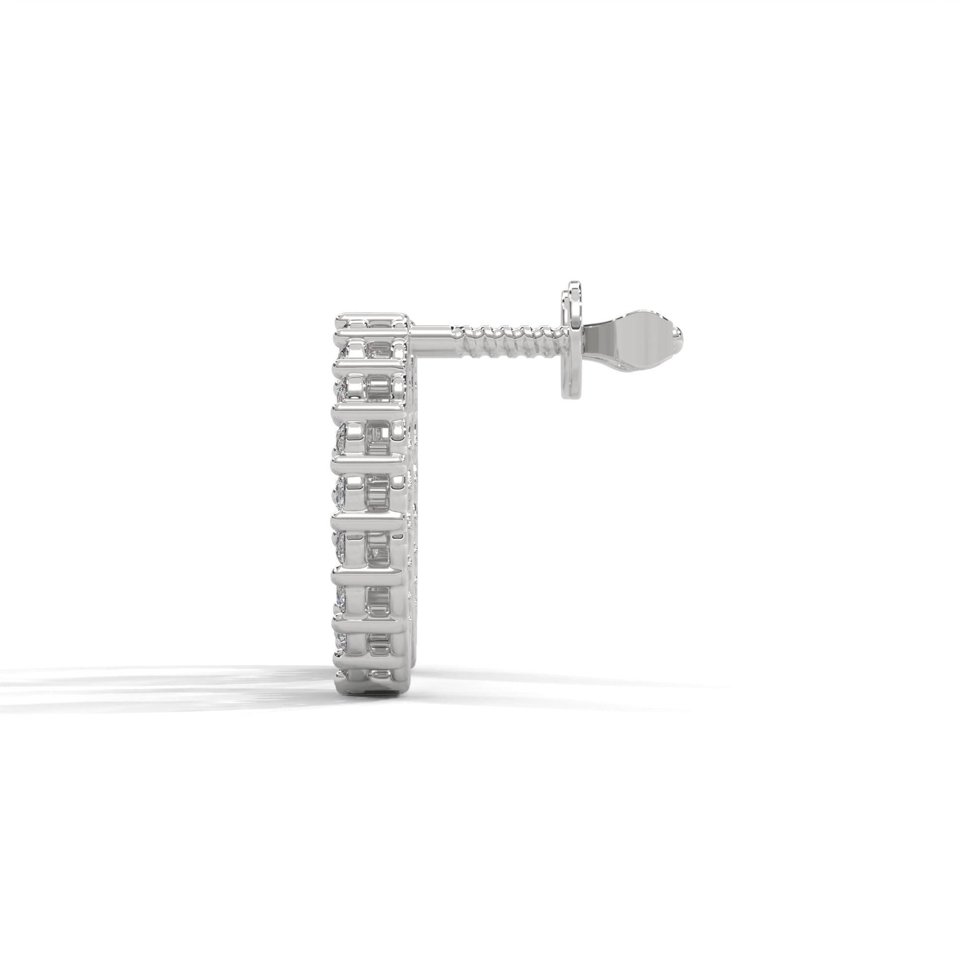 1.2 TCW Round Cut Moissanite Huggies Earrings