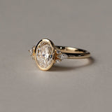 1.07 CT Oval Lab Grown Diamond Cluster Setting Engagement Ring
