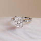 2.57 CT Radiant Lab Grown Diamond Pave Style Engagement Ring