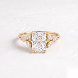 2 CT Cluster Radiant Lab Grown Diamond Engagement Ring