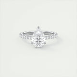 2 CT Pear Solitaire CVD F/VS1 Diamond Engagement Ring 1