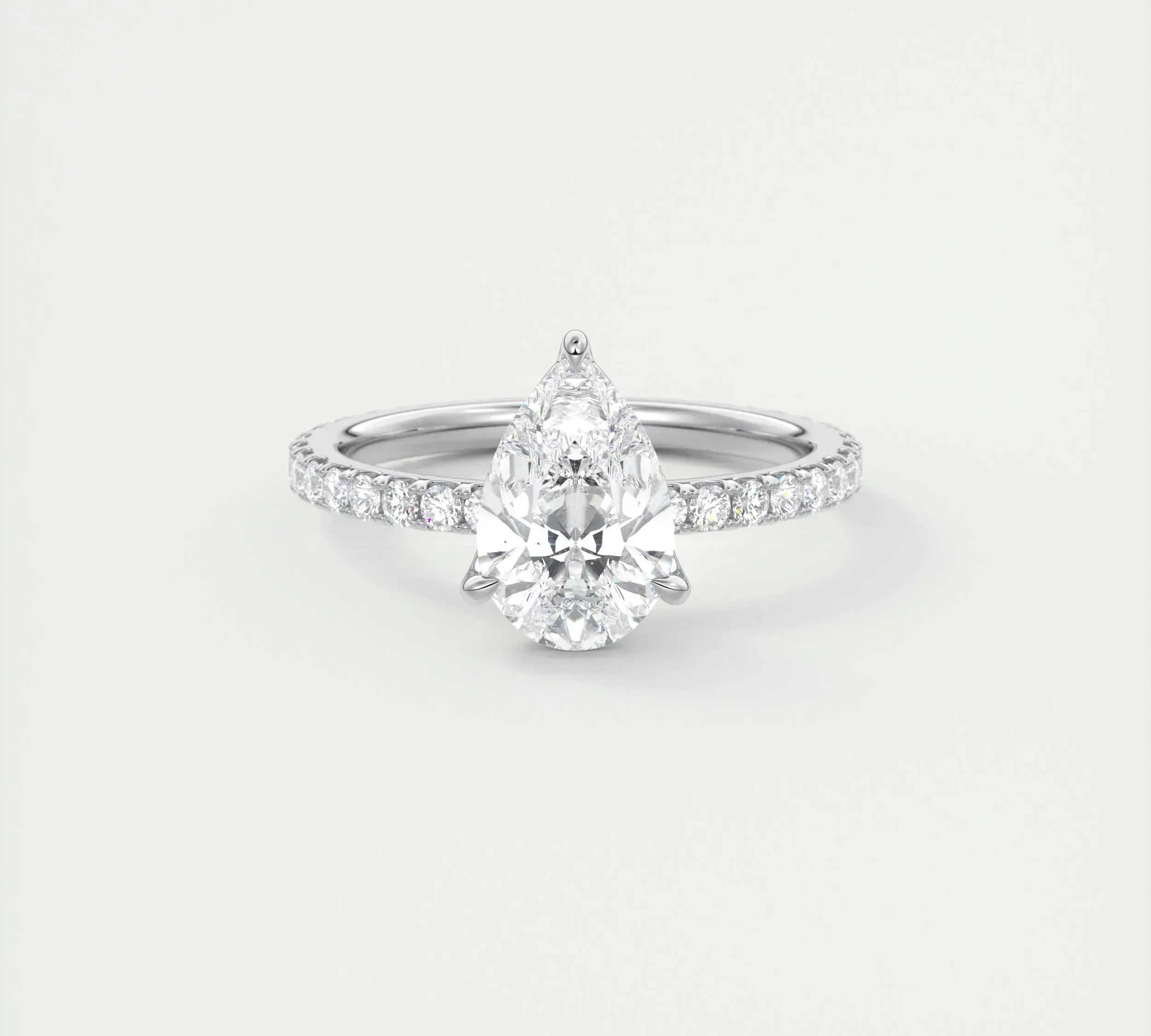 2 CT Pear Solitaire CVD F/VS1 Diamond Engagement Ring 1