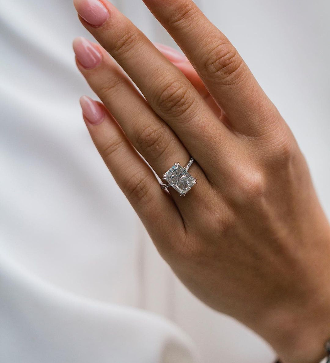 4.10 CT Radiant Solitaire Moissanite Engagement Ring 3