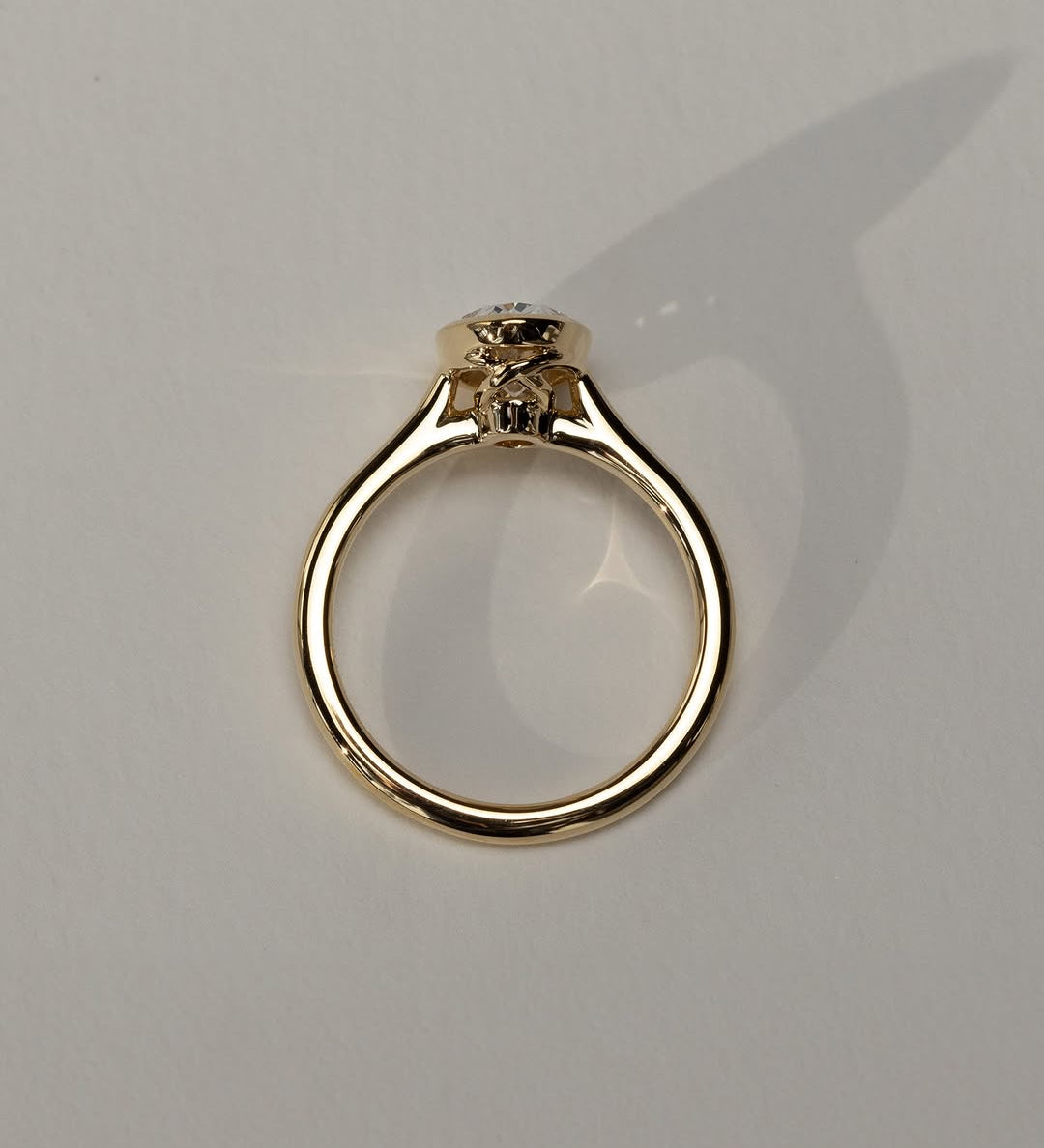 1.53 CT Oval  Lab Grown Diamond Bezel Solitaire Style Engagement Ring