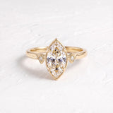 2 CT Three Stone/ Bezel Marquise Lab Grown Diamond Engagement Ring