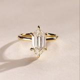 2.0 CT Hexagon⁠ Lab Grown Diamond Hidden Halo Style Engagement Ring