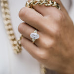 4.0 CT Oval Cluster Moissanite Engagement Ring 10