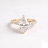 2 CT Pave Marquise Lab Grown Diamond Engagement Ring