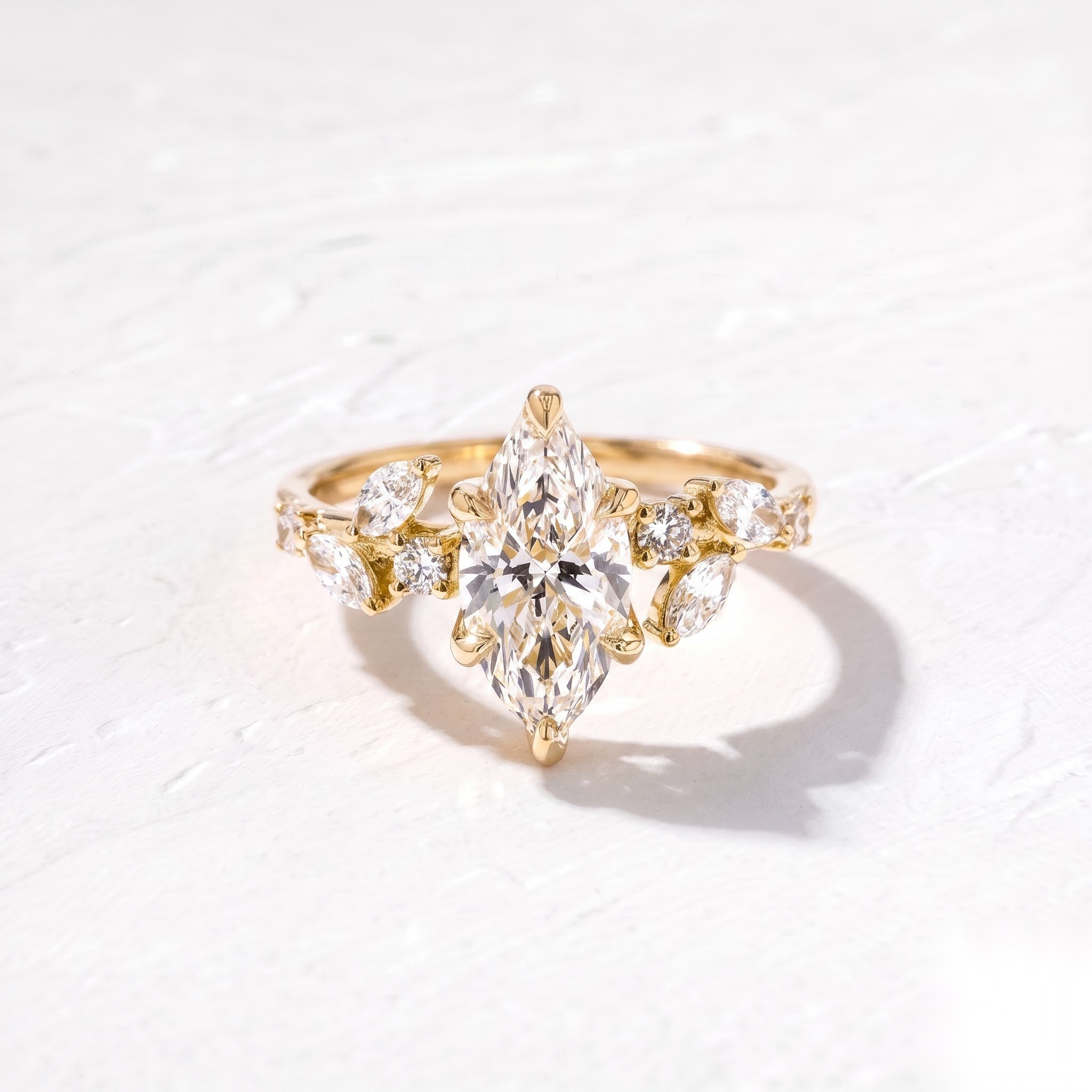 1.5 CT Nature Inspired Marquise Lab Grown Diamond Engagement Ring