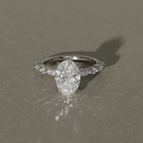 1.5 CT Oval Lab Grown Diamond Pave Style Engagement Ring