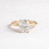 3 CT Solitiare Elongated Cushion Lab Grown Diamond Engagement Ring